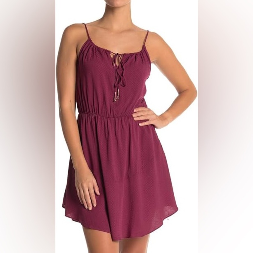 Intimately Free People Maroon Purple Spaghetti Strap Dress Size Large